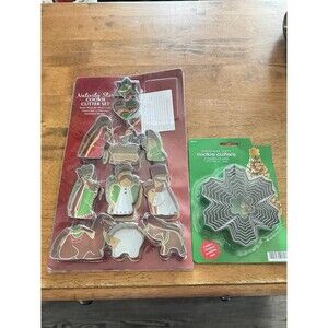Christmas Metal Cookie Cutters, 9-Snow Flakes and 12-Nativity Set Scene